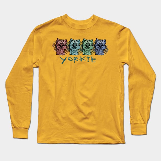 YORKIE Yorkshire Terrier Long Sleeve T-Shirt by ATOMIC PASSION